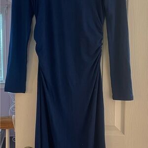 Banana Republic Deep Blue Long Sleeve Knit Sweater Dress